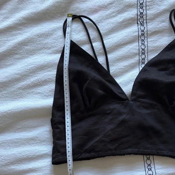 Twik Black Triangle Faux Suede Crop Top - Picture 5 of 5